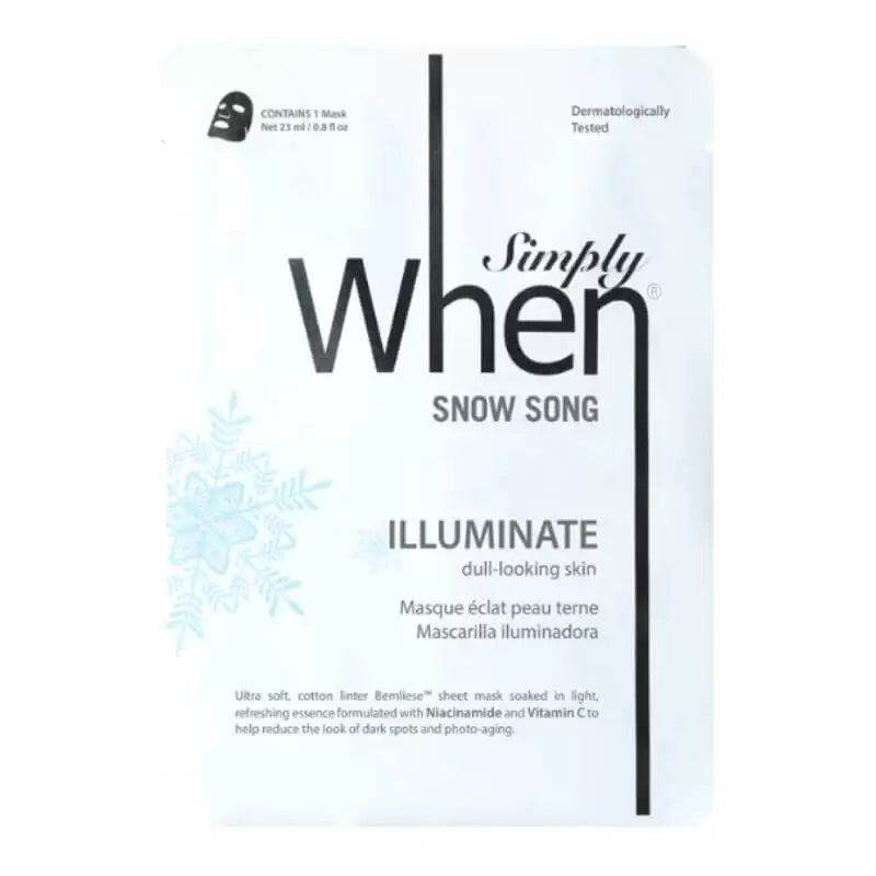 Simply When® Snow Song Brightening Cotton Sheet Mask