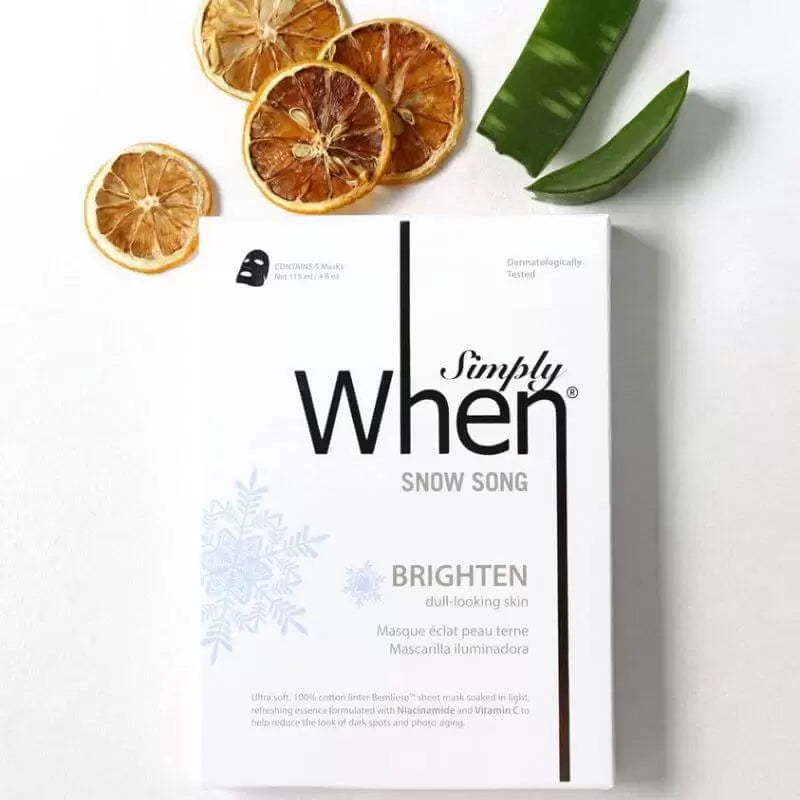 Simply When® Snow Song Brightening Cotton Sheet Mask