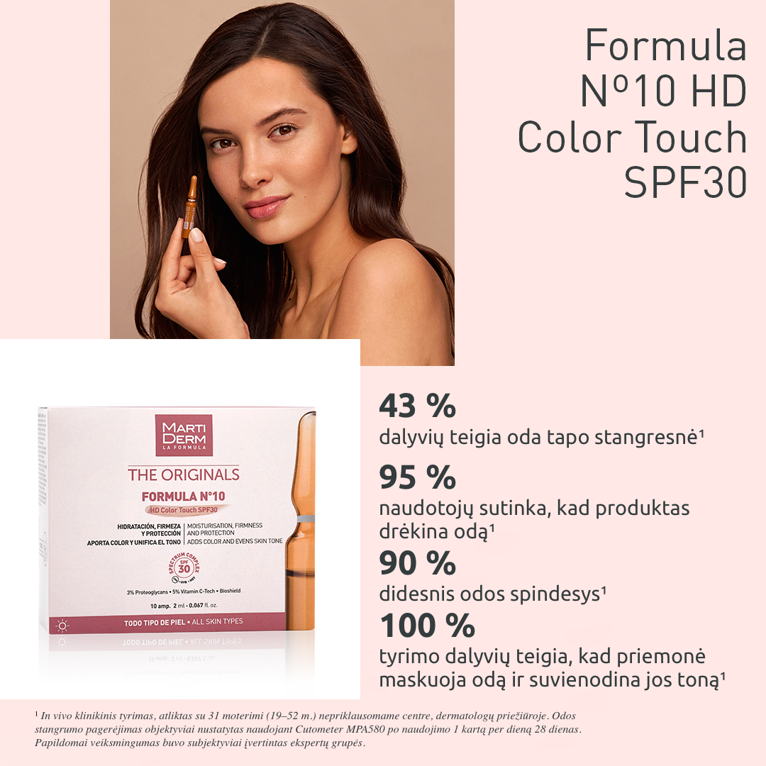 MARTIDERM Facial Ampoules FORMULA Nº10 HD Color Touch SPF30, 10 ampoules/2 ml