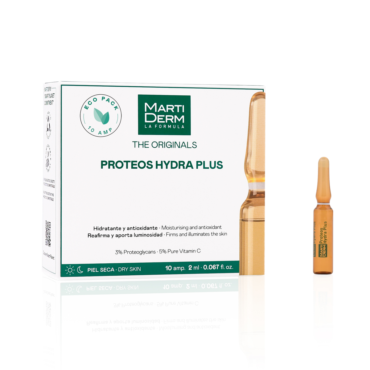 MARTIDERM MOISTURIZING AND FIRMING FACIAL AMPOULES WITH VITAMIN C AND PROTEOGLYCANS, 10 PCS.