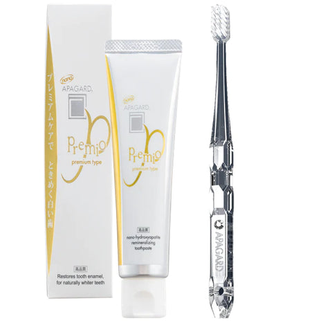 APAGARD PREMIO 100g Su Kristaliniu Dantų Šepetėliu - Premium Dantų Pasta Dantų Balinimui Ir Remineralizacijai
