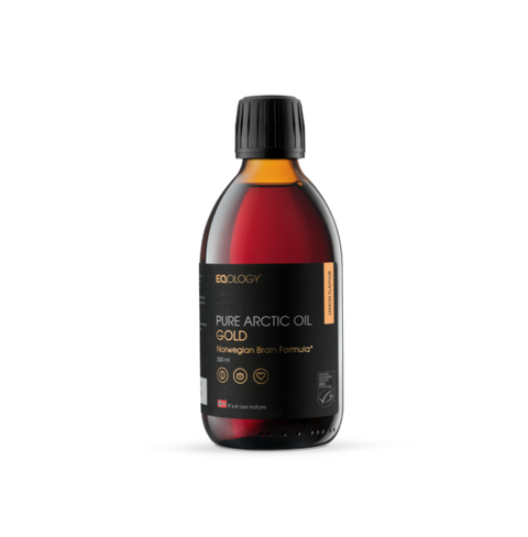 Eqology Pure Arctic Oil Gold aukščiausios kokybės viso spektro omega-3 aliejus, 300 ml
