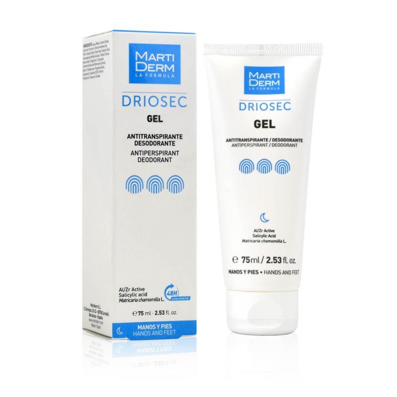 MARTIDERM DRIOSEC ANTIPERSPIRANT GEL FOR HANDS AND FEET, 75 ML