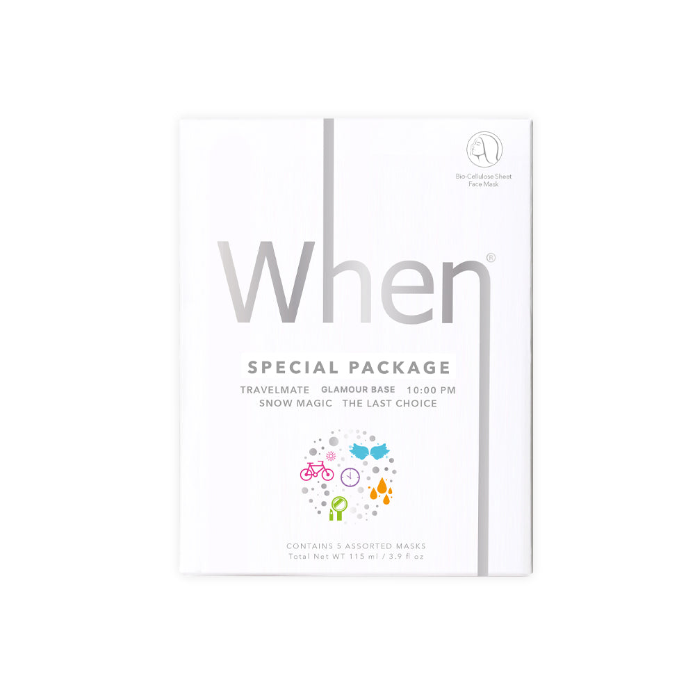 When® Special Package biocellulose sheet masks, 5-piece set